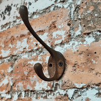 Rust Finish Double Coat Hook 120mm