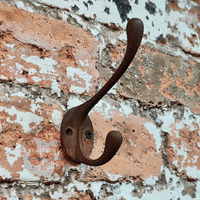 Rust Finish Double Coat Hook 120mm