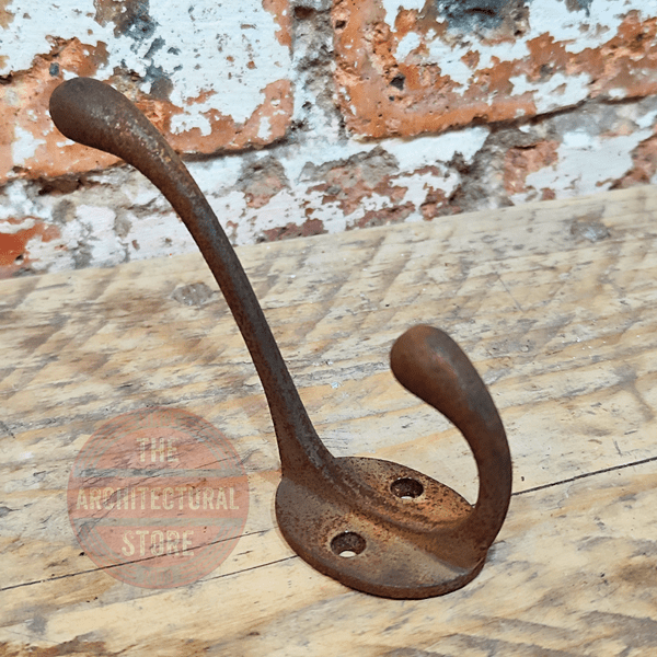 Rust Finish Double Coat Hook 120mm