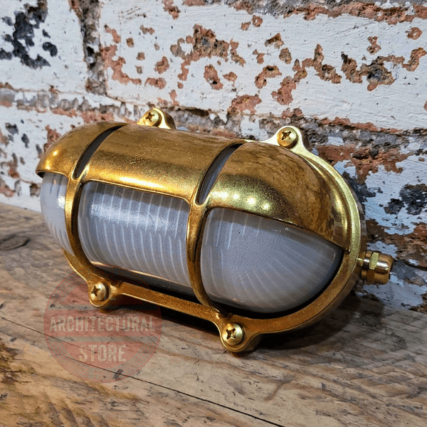 Solid Brass Outdoor Bulkhead Light With Cover