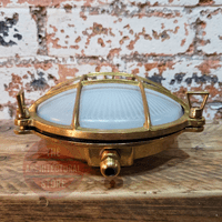 Solid Brass Outdoor Round Bulkhead Light