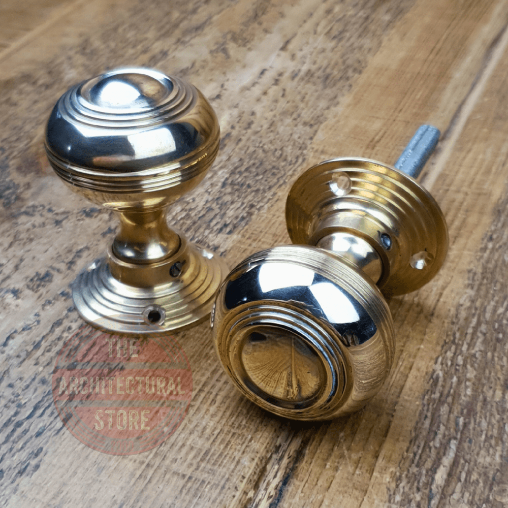 Solid Brass Partial Circular Rings Door Knob Set
