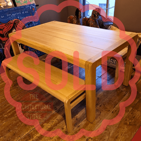 Solid White Oak Dining Table & 2 Benches