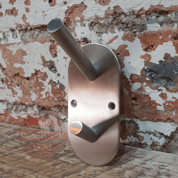 Stainless Steel Double Coat Hook Satin Finish