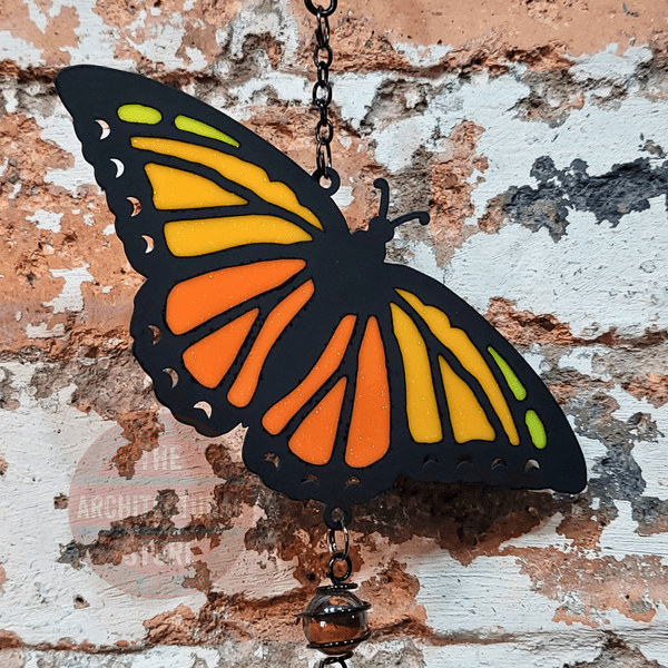 Suncatcher Orange Butterfly Wind Chime