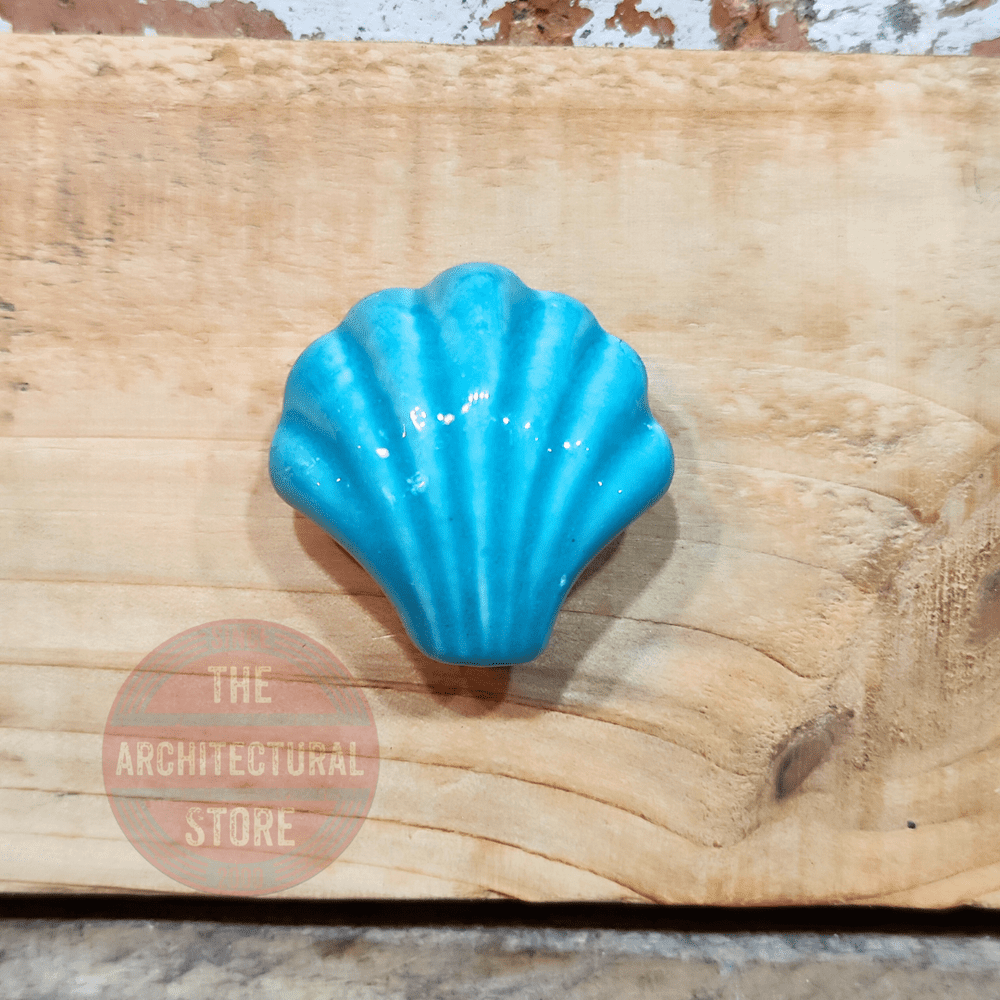 Turquoise Shell Ceramic Cupboard Knob