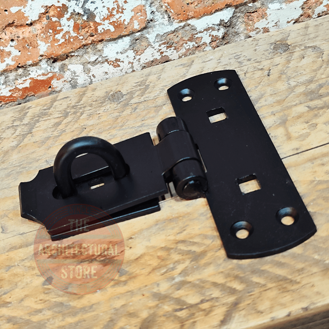 Vertical Hasp And Staple Van Lock Black