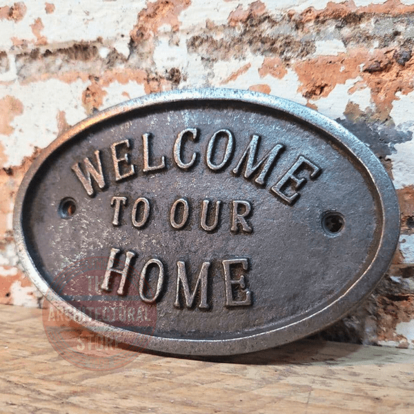 Miroir Vintage Décoratif – Cadre Avec Inscription "Welcome To Our Home Sweet Home" Style Poulbot