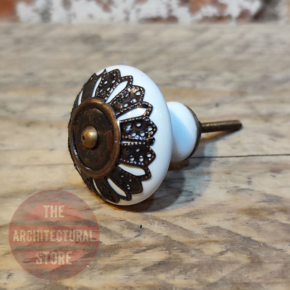 White Antique Ceramic Knob Type 2
