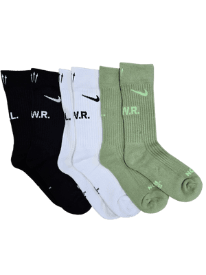 Nike Drake Nocta Sports Socks - 3 Pairs - White / Black / Green