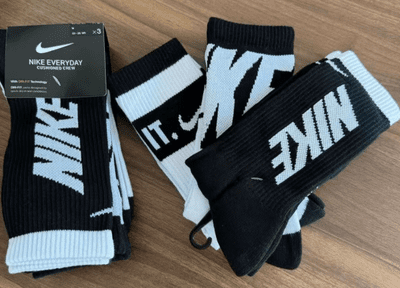 Nike Everyday Cushioned Elite Socks - Various Sizes - 3 Pack BLACK