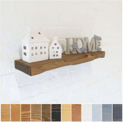 Floating Wood Shelf - Timber 15cm x 5cm - Main Image: Jacobean - Irregular Design