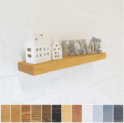 Floating Wood Shelf - Timber 15cm x 5cm - Main Image: Medium Oak - Smooth Design