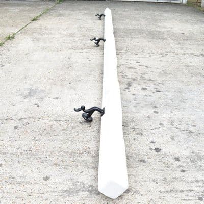 Handrail / Bannister Rail - Timber: 7cm x 7cm - Solid Wood & Wrought Iron - Design: Irregular - A02