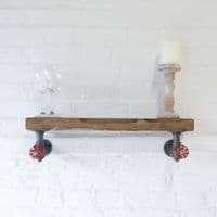 Wood Shelf & Industrial Brackets - Timber 15cm x 5cm - Main Image: Jacobean  - Irregular Design
