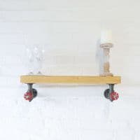 Wood Shelf & Industrial Brackets - Timber 15cm x 5cm - Main Image: Medium Oak  - Smooth Design