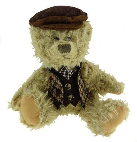 Authentic Harris Tweed 25cm Boy Teddy Bear Brown Dogtooth