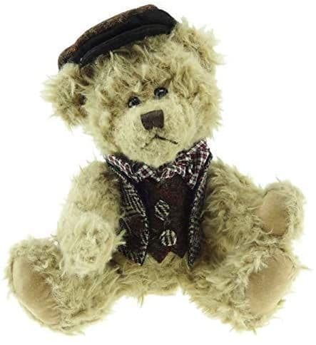 Authentic Harris Tweed 25cm Boy Teddy Bear Green Herringbone