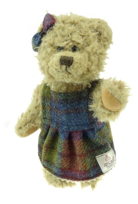 Authentic Harris Tweed 35cm Girl Teddy Bear Multi Colour Check
