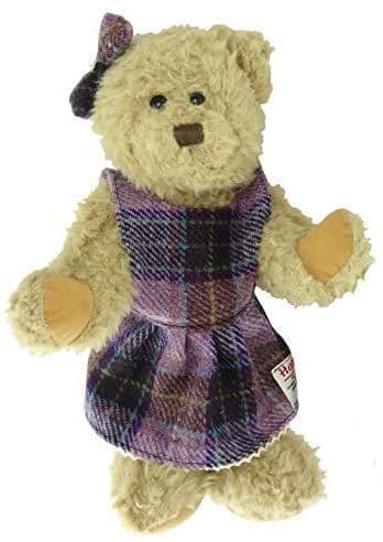 Authentic Harris Tweed 35cm Girl Teddy Bear Pink & Lilac Check