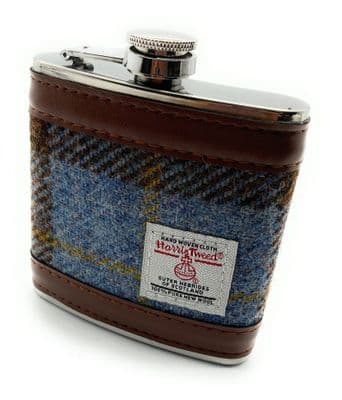 Authentic Harris Tweed 6oz Hip Flask MacLeod Tartan