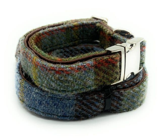 Authentic Harris Tweed Dog Collar And Lead Set MacLeod Tartan