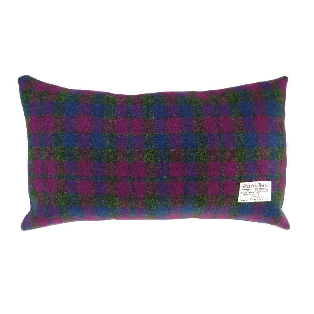 Authentic Harris Tweed Rectangular Cushion Heather Check