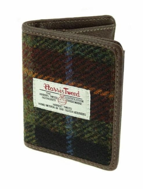 Authentic Harris Tweed Rust Check Credit Card Holder