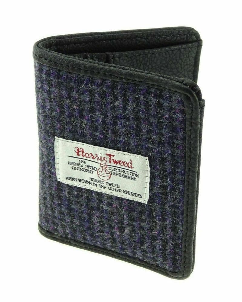 Authentic Harris Tweed Small Purple Check Credit Card holder