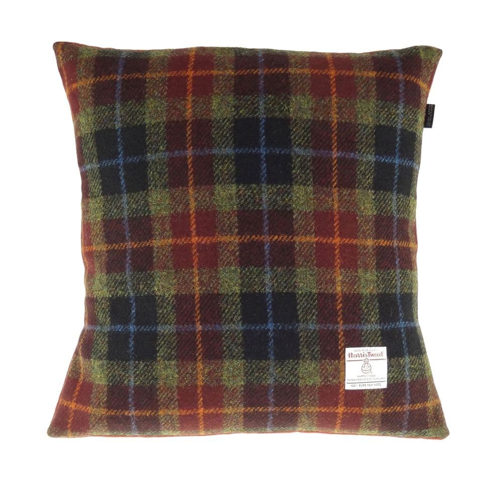Authentic Harris Tweed Square Cushion  Autumn Check