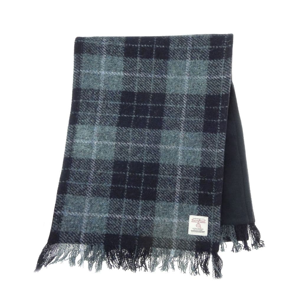 Authentic Harris Tweed Unisex Grey & Black Tweed Scarf- Made In Scotland