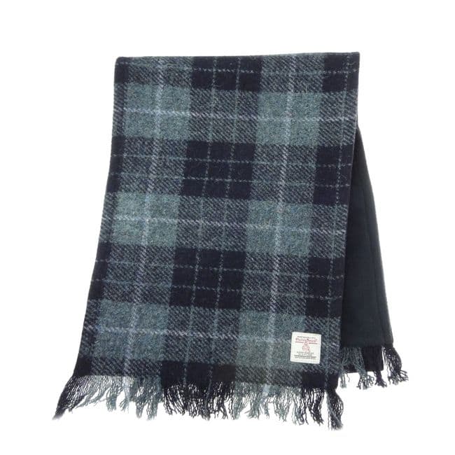 Authentic Harris Tweed Unisex Grey & Black Tweed Scarf- Made In Scotland