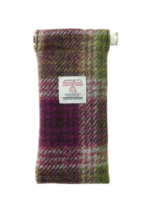 Authentic Harris Tweed Unisex Soft Glasses Case in Heather Check
