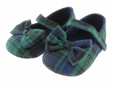 Baby Girls Black Watch Tartan Shoes