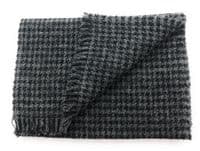 Black & Grey Houndstooth Harris Tweed Scarf | Highland Tweed