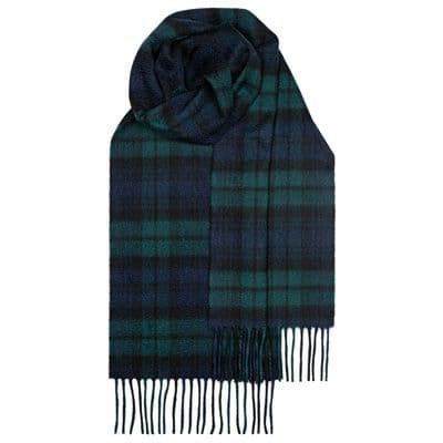 Black Watch Modern Luxury Cashmere - Made in Scotland Tartan Scarf | Pure Cashmere