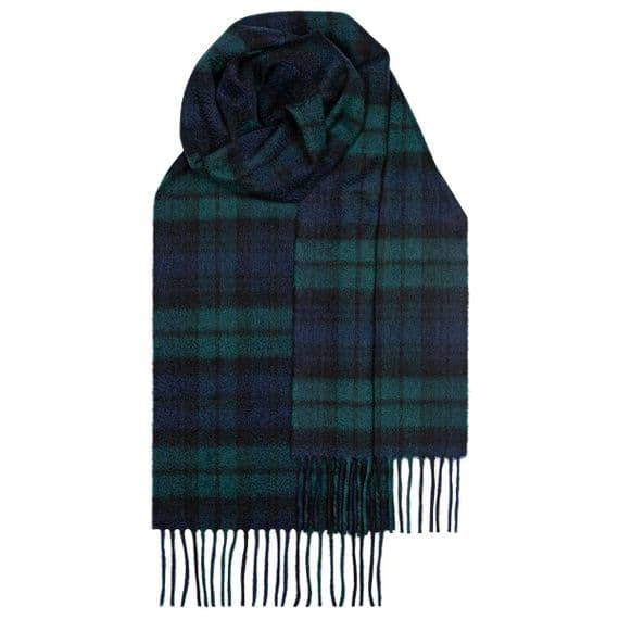 Black Watch Modern  Luxury Cashmere  - Made in Scotland Tartan Scarf | Highland Tweed