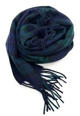 Black Watch Modern Tartan Scarf | Pure Cashmere
