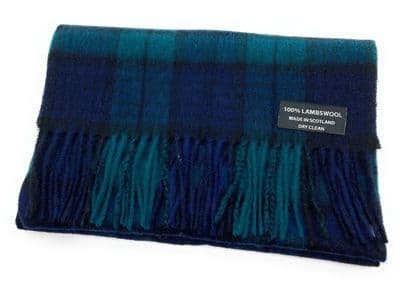 Black Watch Scottish Tartan Pure Lambswool Scarf