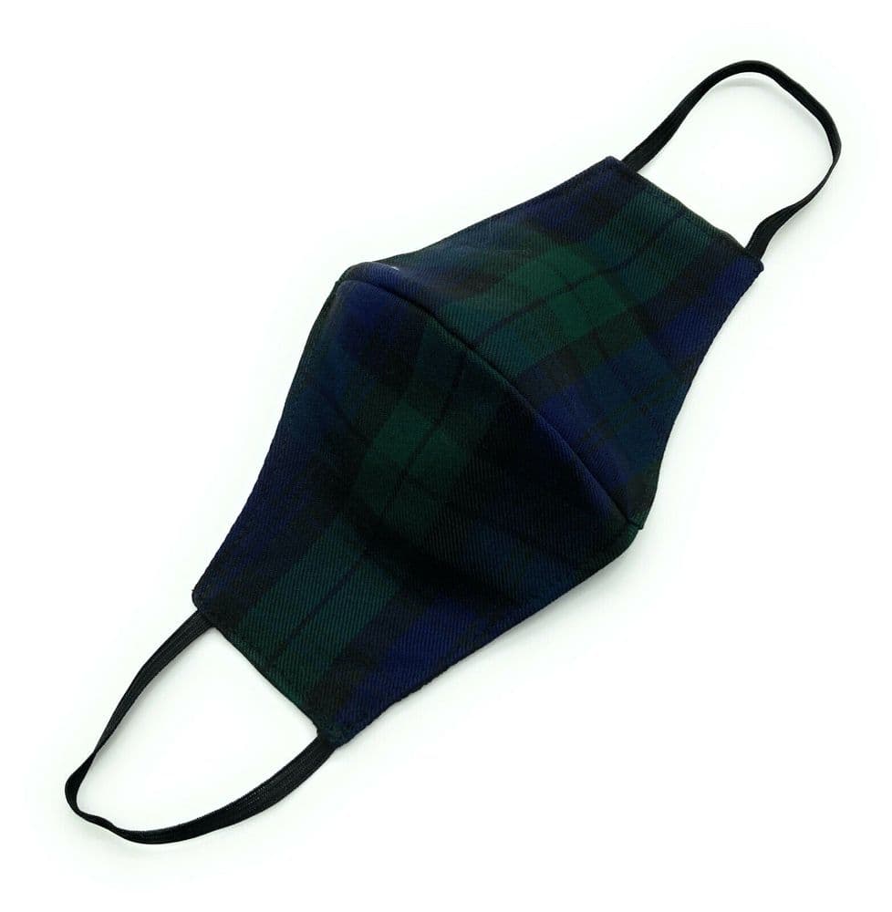 Black Watch Tartan Polyviscose Face Mask