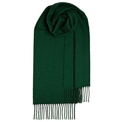 Bottle Green Plain Coloured Pure Lambswool Unisex Scarf