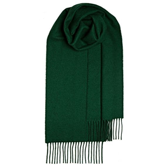 Bottle Green Pure Lambswool Scarf | Made in Scotland