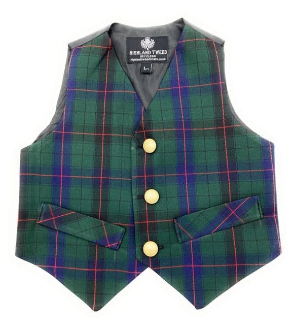 Boys Davidson Modern Tartan Waistcoat