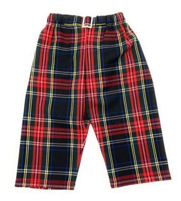 Boys Stewart Black Tartan Trousers