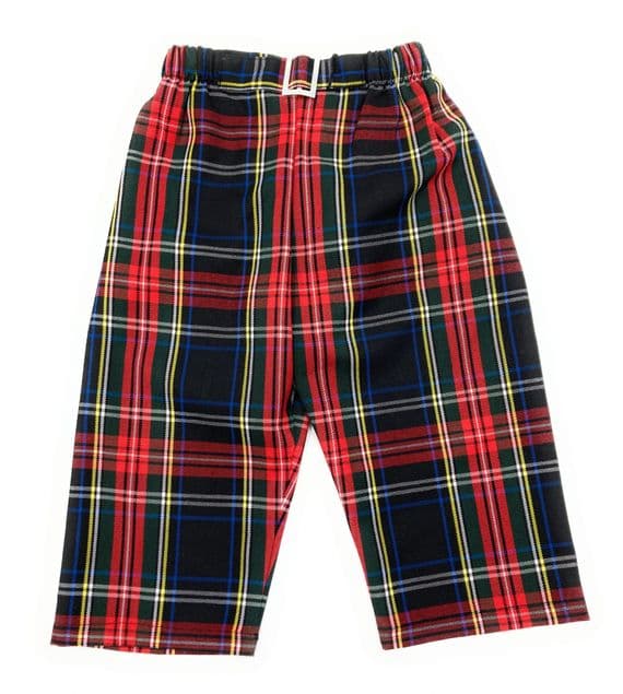 Boys Stewart Black Tartan Trousers