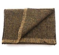Brown Herringbone Harris Tweed Scarf | Highland Tweed