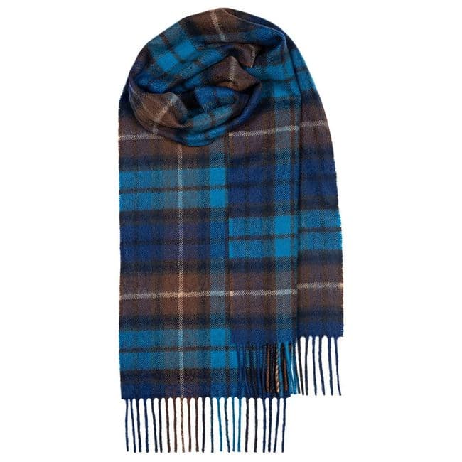 Buchanan Blue Tartan Pure Lambswool Unisex Scarf - Made in Scotland