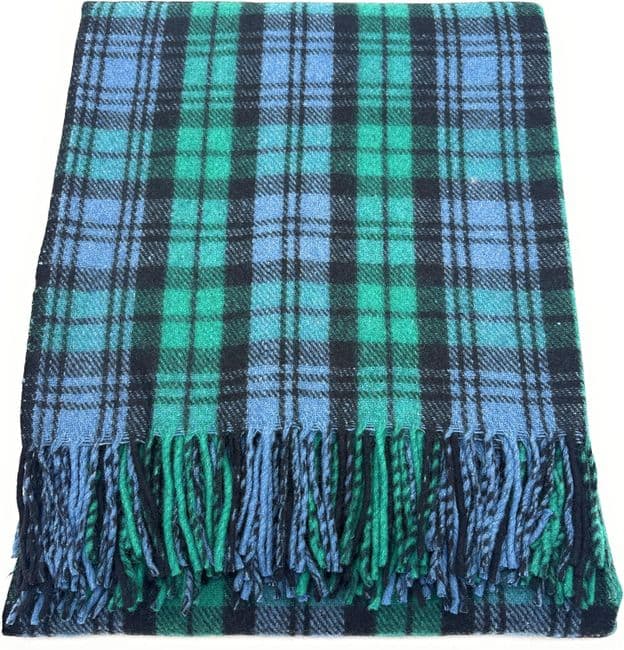 Campbell Ancient Tartan Wool Blend Travel Blanket By Ingles Buchan of Scotland