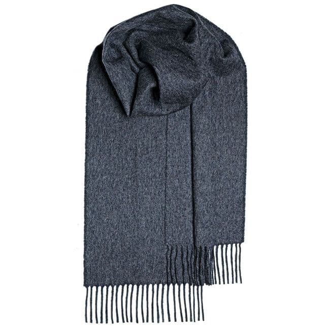 Charcoal Plain Coloured Pure Lambswool Unisex Scarf - Made in Scotland