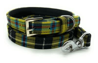 Cornish National Tartan Handmade Dog Collar And Lead Set